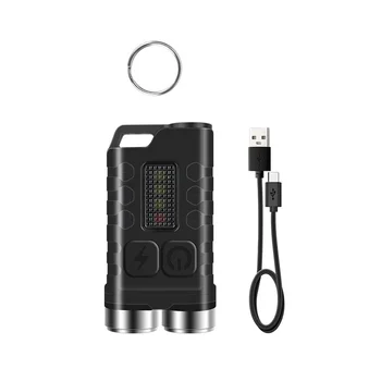 V3 Keychain Prenosné Baterka 900LM Typ-C Nabíjateľné s Magnetickým Tailcap Mini Pracovné Svetlo pre Kempovanie-A - Obrázok 1  