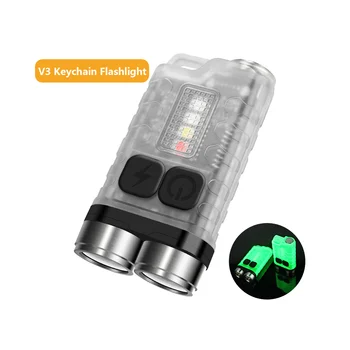 V3 Keychain Prenosné Baterka 900LM Typ-C Nabíjateľné s Magnetickým Tailcap Mini Pracovné Svetlo pre Kempovanie-A - Obrázok 2  
