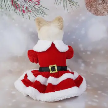 Jednoduché, aby sa z Pet Šaty na Slávnostnú Pet Santa Claus Kostýmy Ľahké-to-wear Stroj Umývateľný Odolné Pet Šaty na štedrý Deň - Obrázok 2  
