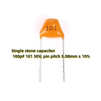 100KS Jeden kamenný kondenzátor 100pF 101 50, pin ihrisku 5.08 mm ± 10% - Obrázok 1  
