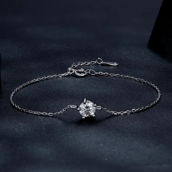 925 Sterling Silver Premium Rez Šumivé Mossan Kameň náramok Nové dámske šperky test prejsť Mossan Kameň Diamond vhodné pre - Obrázok 1  