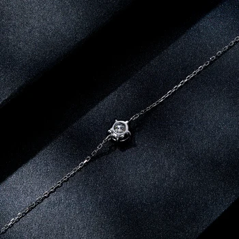 925 Sterling Silver Premium Rez Šumivé Mossan Kameň náramok Nové dámske šperky test prejsť Mossan Kameň Diamond vhodné pre - Obrázok 2  