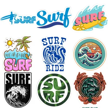 Surfovanie Dovolenku Oceánu Vlny Tvorivé Odznak Nálepky na Stenu Nárazníka Truck Okno, Obytné Auto, Off-road Surf, Čln Nepremokavé Odtlačkový - Obrázok 1  