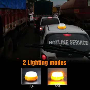 1~5 KS Nabíjateľná Led Auto Núdzové Svetlo V16 Baterka Magnetické Indukčné Strobe Light dopravnej Nehody, Lampa Maják Bezpečnosť - Obrázok 2  