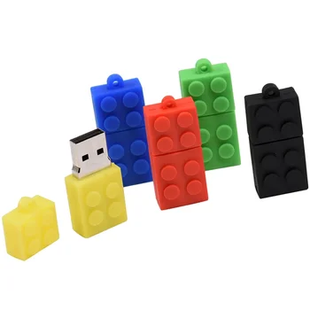 JASTER Hračky Tehál USB 2.0 Flash Drive 64 GB Silicagel stavebným 32GB Pero Jednotky Skutočná Kapacita USB kľúč 16GB Darček pre deti - Obrázok 2  