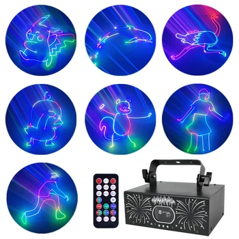 HCWE Malý Lietajúci Orol Animácie Laserové Svetlo Bezdrôtové Diaľkové Ovládanie Disco Stage Svetla 256 Obrázkov Projektor Vyhovovali Vianočné DJ - Obrázok 1  
