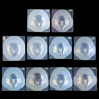 Aróma Vosku, Sadry Mydlo Foriem, 3D Ľudskú Tvár UV Crystal Epoxidové Živice Plesní - Obrázok 1  