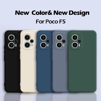 Poco F5 F 5 Pocof5 Prípade Pôvodného Námestia Tekutý Silikónový Telefón Puzdro Pre Xiao Poco F5 F 5 Pro F5pro Pocof5 Shockproof Zadný Kryt - Obrázok 1  