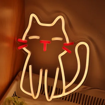 1PC Karikatúra Roztomilý Sladké Mačky LED Steny Neónový nápis Na Izbe Strany internetový Obchod Pet Nemocnice Obchod Klub, Pub Dekorácie 8.86