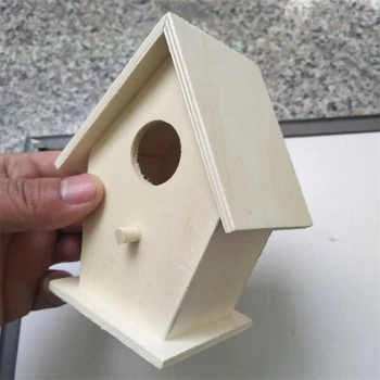 Drevený Mini Klietku Vonkajšie Závesné Birdhouse Box Záhrada Vtáčie Klietky Domáci Dvore Dekor Vták Výrobky, Drevené Vták Papagáj Hniezdo Nové - Obrázok 2  