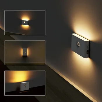 Inteligentné Prepojenie Snímač Pohybu, Nočné Svetlo Nabíjateľná Bezdrôtový Magnetický LED Indukčné Lampy Steny Domov, Spálňa, Kuchyňa, Schodisko - Obrázok 2  