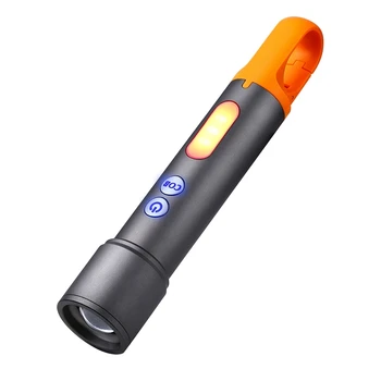 USB Nabíjateľná Baterka Zoomovateľnom LED Baterka S KLASU Bočné Svetlo Floodlight Pochodeň Pre Vonkajšie - Obrázok 1  