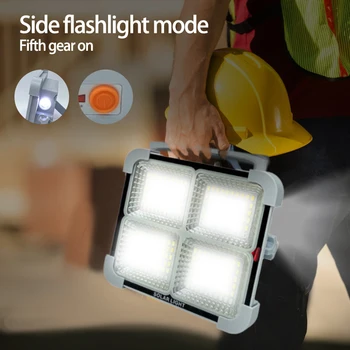 Nový Inovovaný 2000W Vonkajšie Solárne LED Camping Svetlo s bleskom USB Nabíjateľné Stan Lampy Prenosné LED Reflektor Pozornosti - Obrázok 2  