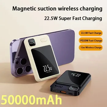 50000mAh Power Bank Pre Macsafe Magnetické Super Rýchle Nabíjanie Qi Bezdrôtovú Nabíjačku Powerbank pre iPhone 15 Samsung Huawei Xiao - Obrázok 1  